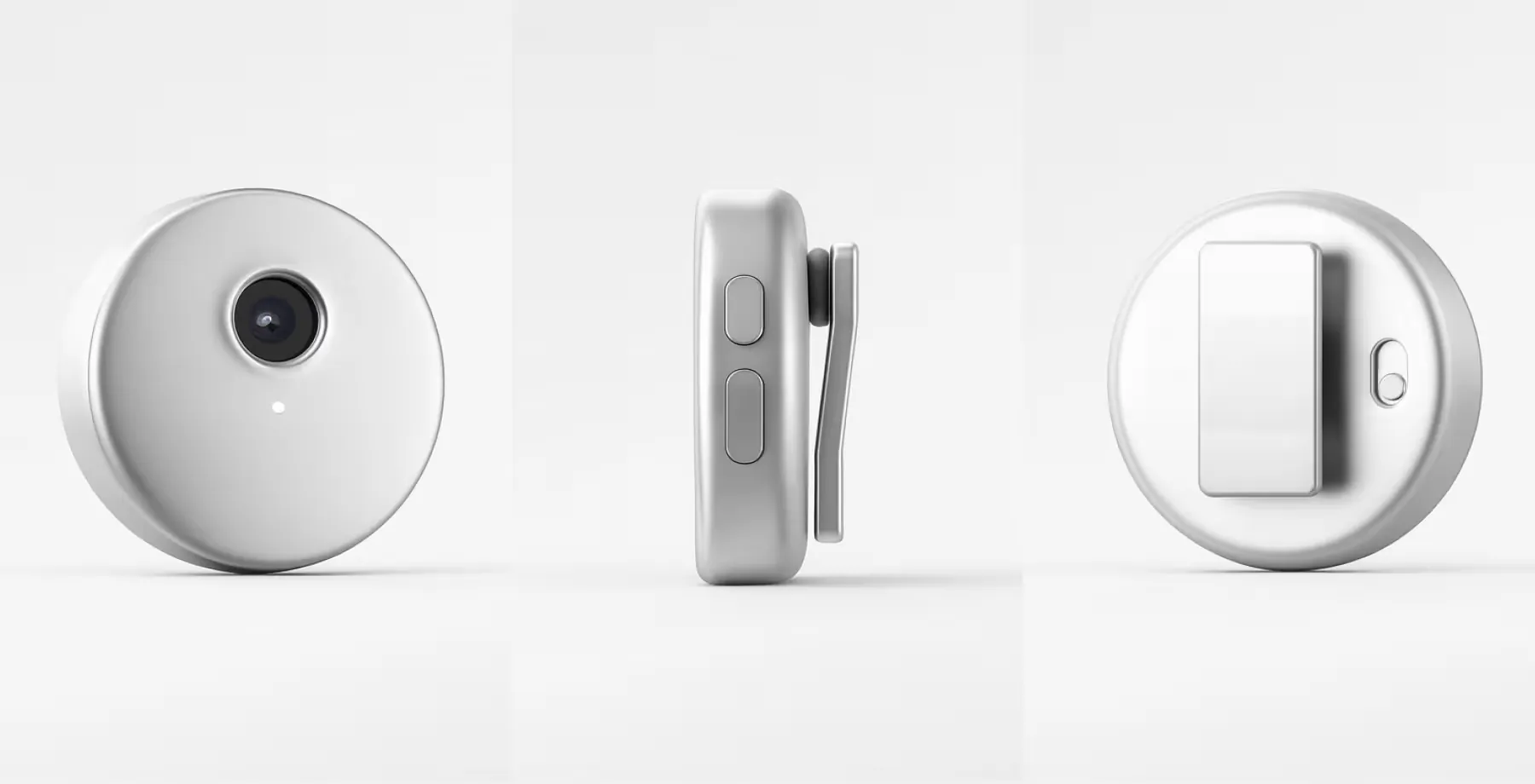 Why Tomo - Front, side, and back views of the Tomo device