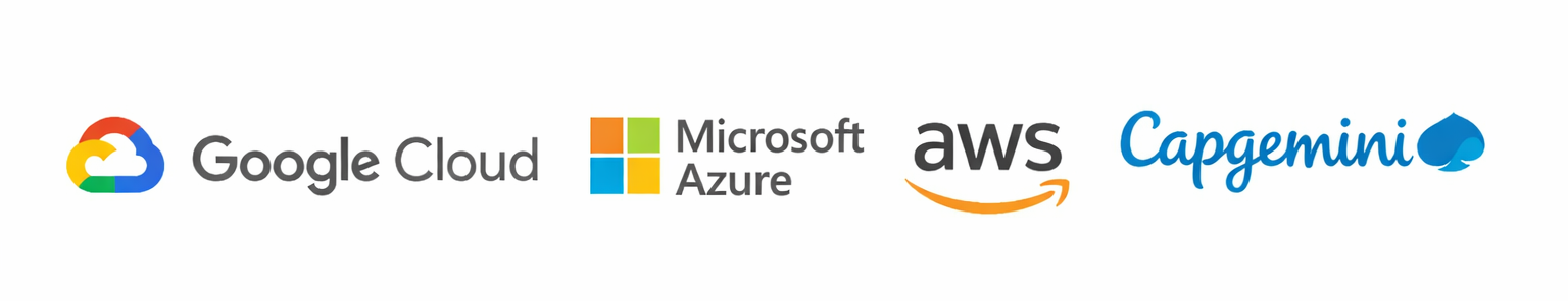 Company logos: Google Cloud, Microsoft Azure, AWS, Capgemini