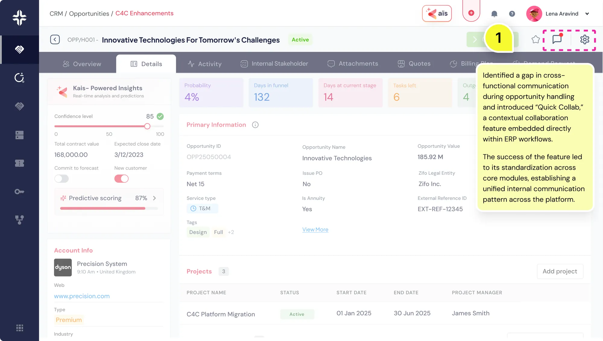 CRM Detail Page