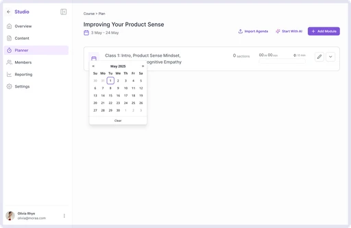 High-fidelity prototype - Calendar date picker
