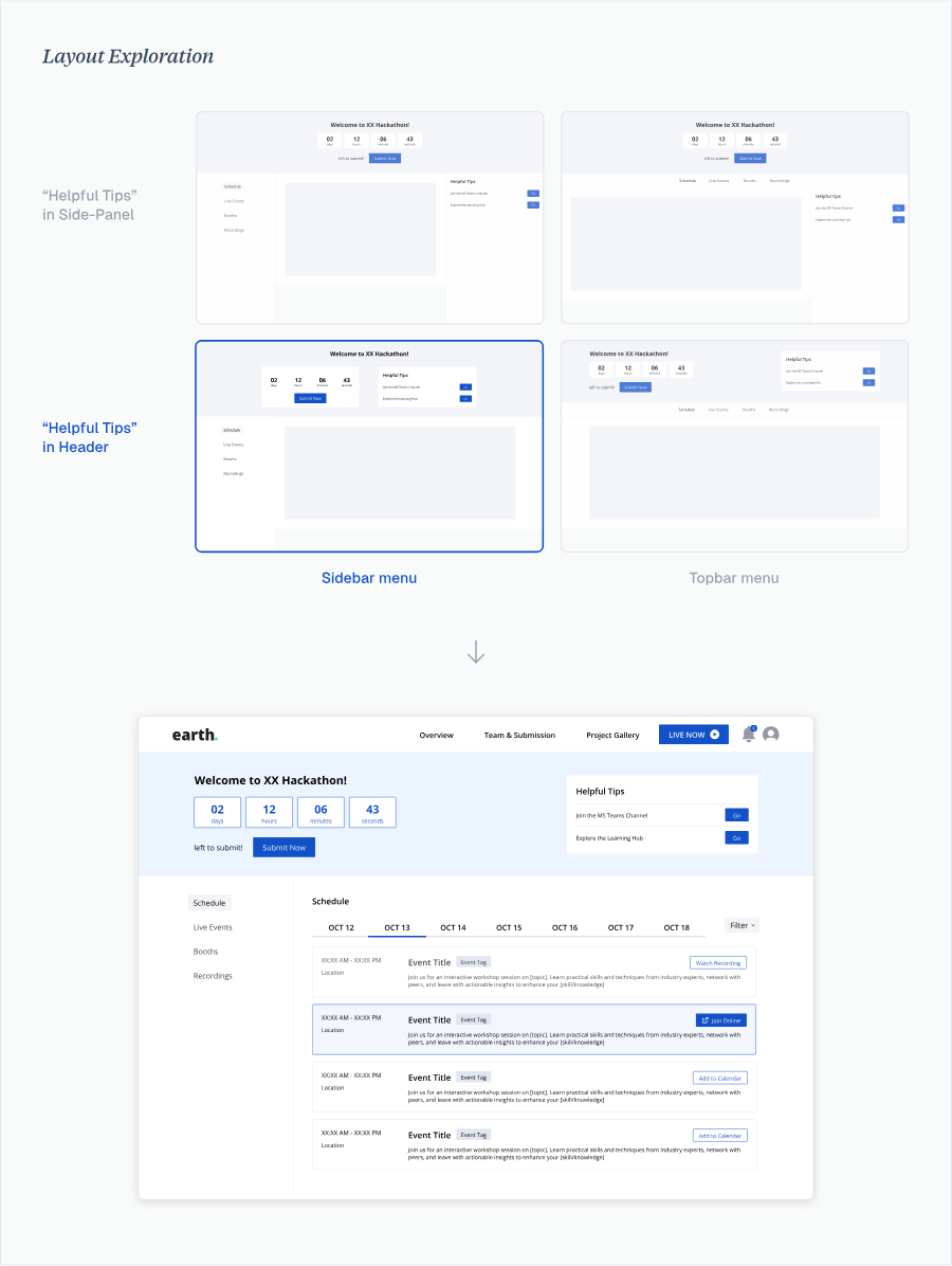 Layout explorations
