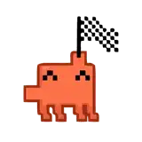 Animated orange flag mascot