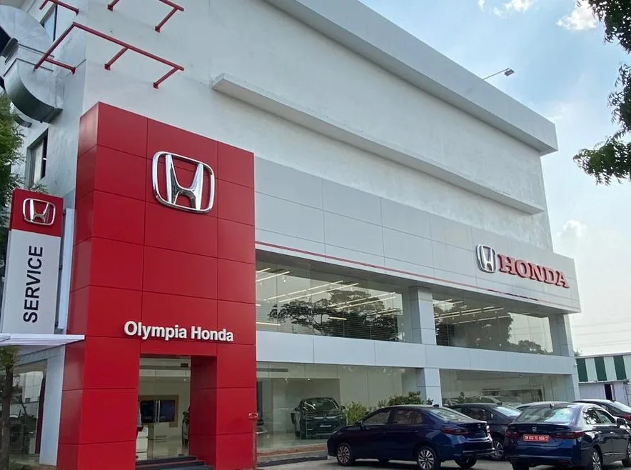 Olympia Honda showroom: showroom and service entrance
